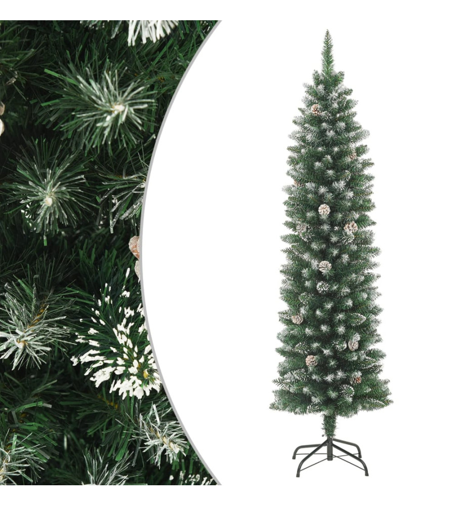 Sapin de Noël artificiel mince avec support 180 cm PVC