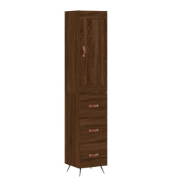 Buffet haut Chêne marron 34,5x34x180 cm Bois d'ingénierie