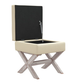 Tabouret de rangement Beige 45x45x49 cm Lin