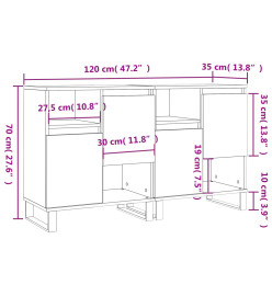 Buffets 2 pcs blanc bois d'ingénierie