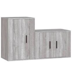 Ensemble de meubles TV 2 pcs Sonoma gris Bois d'ingénierie