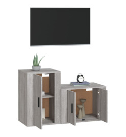 Ensemble de meubles TV 2 pcs Sonoma gris Bois d'ingénierie