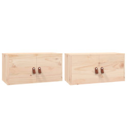 Armoires murales 2 pcs 60x30x30 cm Bois de pin massif