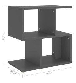 Table de chevet Gris 50x30x51,5 cm Aggloméré