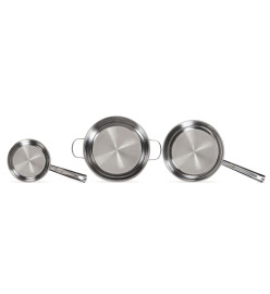 Livoo Batterie de cuisine 5 pcs Acier inoxydable Argenté