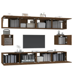 Ensemble de meubles TV 6 pcs Chêne marron Bois d'ingénierie