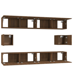 Ensemble de meubles TV 6 pcs Chêne marron Bois d'ingénierie