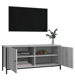 Meuble TV avec portes sonoma gris 102x35x45cm bois d'ingénierie