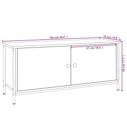 Meuble TV avec portes sonoma gris 102x35x45cm bois d'ingénierie