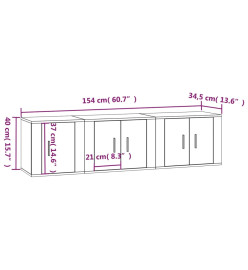 Ensemble de meubles TV 3 pcs Sonoma gris Bois d'ingénierie