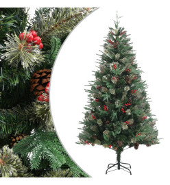 Sapin de Noël avec pommes de pin Vert 195 cm PVC et PE