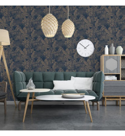 DUTCH WALLCOVERINGS Papier peint Joelle Argenté et bleu