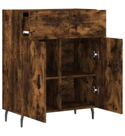 Buffet chêne fumé 69,5x34x90 cm bois d'ingénierie