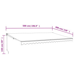 Auvent rétractable automatique crème 5x3 m