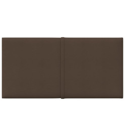 Panneaux muraux 12 pcs Marron 30x15 cm Tissu 0,54 m²