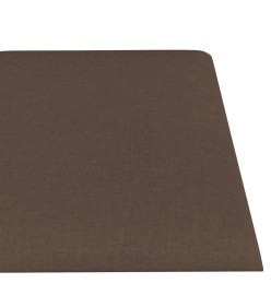 Panneaux muraux 12 pcs Marron 30x15 cm Tissu 0,54 m²