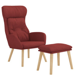 Chaise de relaxation avec repose-pied Rouge bordeaux Tissu