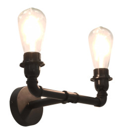 Lampe murale à 2 voies Noir 2 ampoules E27