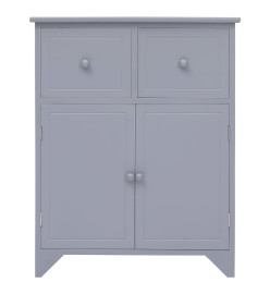 Armoire latérale Gris 60x30x75 cm Bois de Paulownia