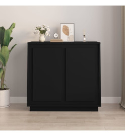 Buffet noir 80x34x75 cm bois d'ingénierie