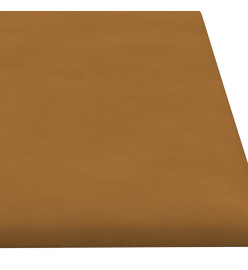 Panneaux muraux 12 pcs Marron 60x15 cm Velours 1,08 m²