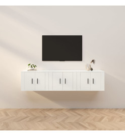 Meubles TV muraux 3 pcs blanc 57x34,5x40 cm