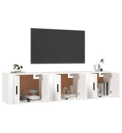 Meubles TV muraux 3 pcs blanc 57x34,5x40 cm