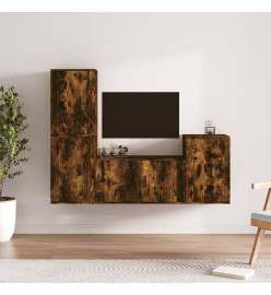 Ensemble de meubles TV 4 pcs Chêne fumé Bois d'ingénierie