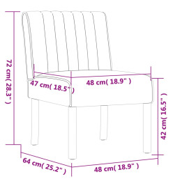 Fauteuil sans accoudoirs bleu velours