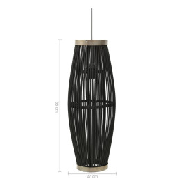 Lampe suspendue Noir Osier 40 W 27x68 cm Ovale E27