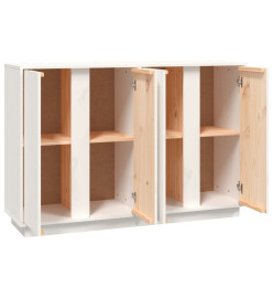 Buffet Blanc 120x35x80 cm Bois massif de pin