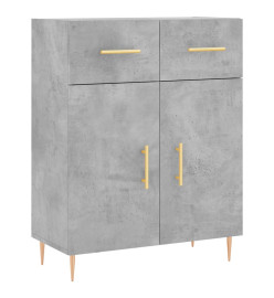 Buffet haut Gris béton 69,5x34x180 cm Bois d'ingénierie