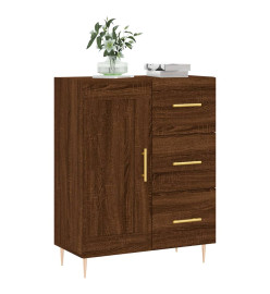 Buffet chêne marron 69,5x34x90 cm bois d'ingénierie