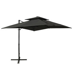 Parasol déporté à double toit 250x250 cm Anthracite