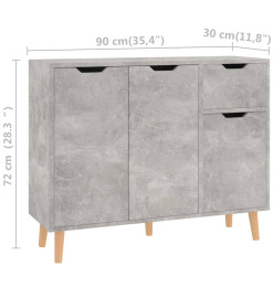 Buffet Gris béton 90x30x72 cm Aggloméré