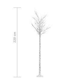 Sapin de Noël 200 LED blanc froid Saule 2,2 m Int/Ext