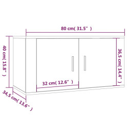 Ensemble de meubles TV 3 pcs Gris béton Bois d'ingénierie