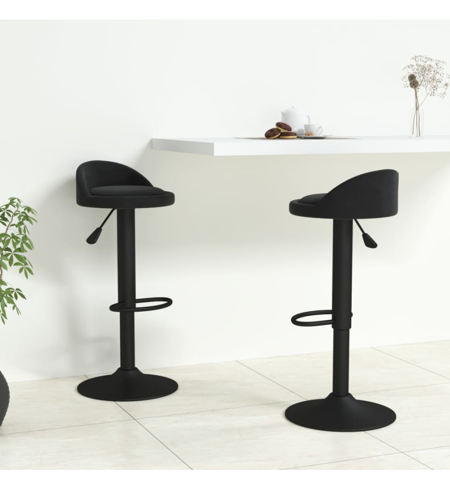 Tabourets de bar 2 pcs Noir Velours