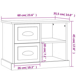 Table de chevet blanc 60x35,5x45 cm