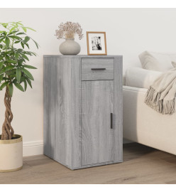 Bureau avec armoire sonoma gris bois d'ingénierie