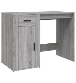 Bureau avec armoire sonoma gris bois d'ingénierie