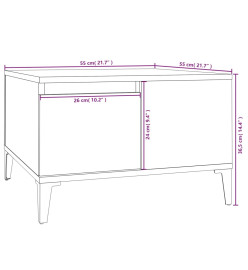 Table basse chêne fumé 55x55x36,5 cm bois d'ingénierie