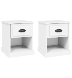 Tables de chevet 2 pcs blanc 39x39x47,5 cm bois d'ingénierie