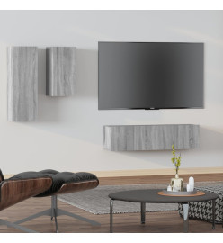 Ensemble de meubles TV 4 pcs Sonoma gris Bois d'ingénierie