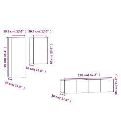 Ensemble de meubles TV 4 pcs Sonoma gris Bois d'ingénierie