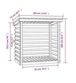 Support pour bois de chauffage Blanc 108x73x108 cm Bois de pin