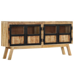 Buffet marron et noir 160x30x76 cm bois massif de manguier