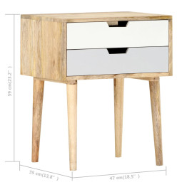 Table de chevet 47x35x59 cm Bois de manguier massif