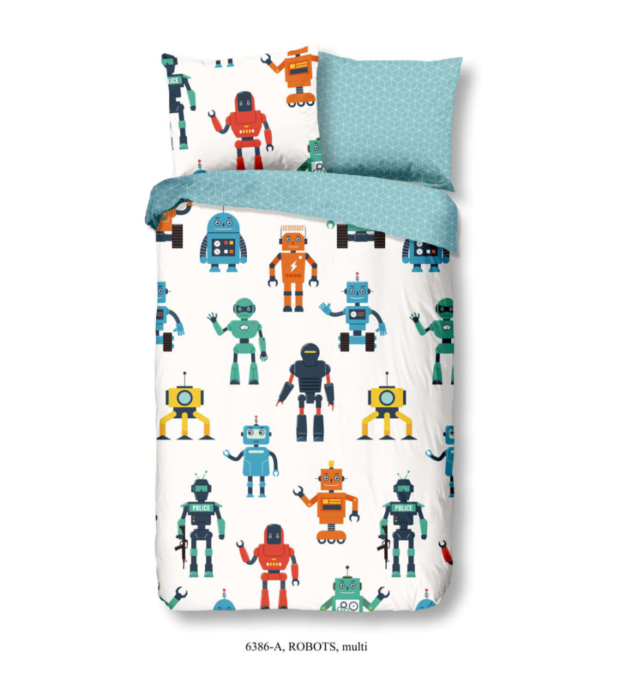 Good Morning Housse de couette pour enfants Robots 140x200/220 cm