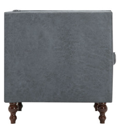 Canapé Chesterfield à 2 places Revêtement en tissu Gris